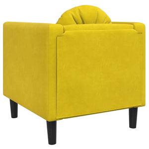 Poltrona con Cuscino Giallo in Velluto 372628