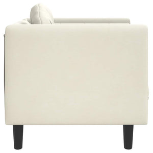 Poltrona con Cuscino Crema in Velluto 372629