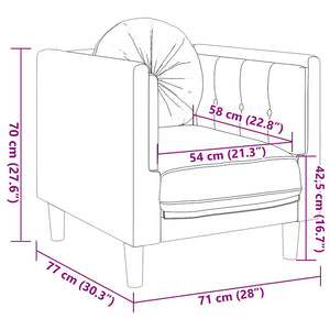 Poltrona con Cuscino Marrone in Similpelle Scamosciata 372631
