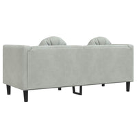 Divano a 2 Posti con Cuscini Grigio Chiaro in Velluto 372632