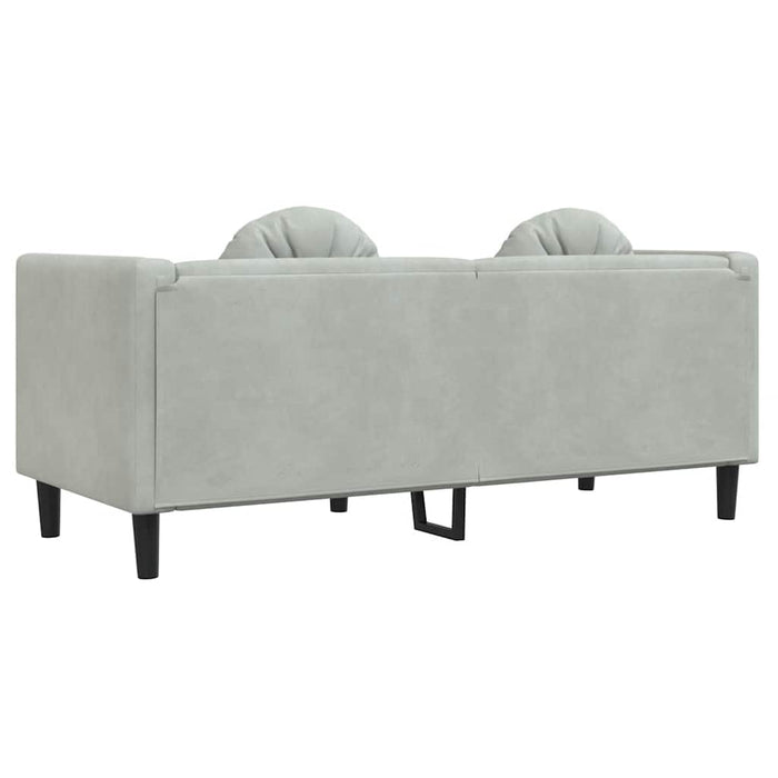 Divano a 2 Posti con Cuscini Grigio Chiaro in Velluto 372632