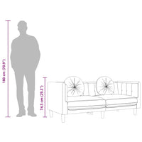 Divano a 2 Posti con Cuscini Verde Scuro in Velluto