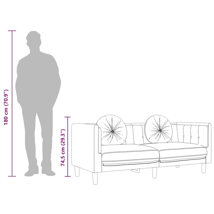 Divano a 2 Posti con Cuscini Giallo in Velluto 372638