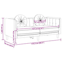 Divano a 2 Posti con Cuscini Marrone in Similpelle Scamosciata