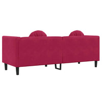 Divano con Cuscini 3 Posti-Sofa Modulare-Divanetto Rosso Vino in Velluto