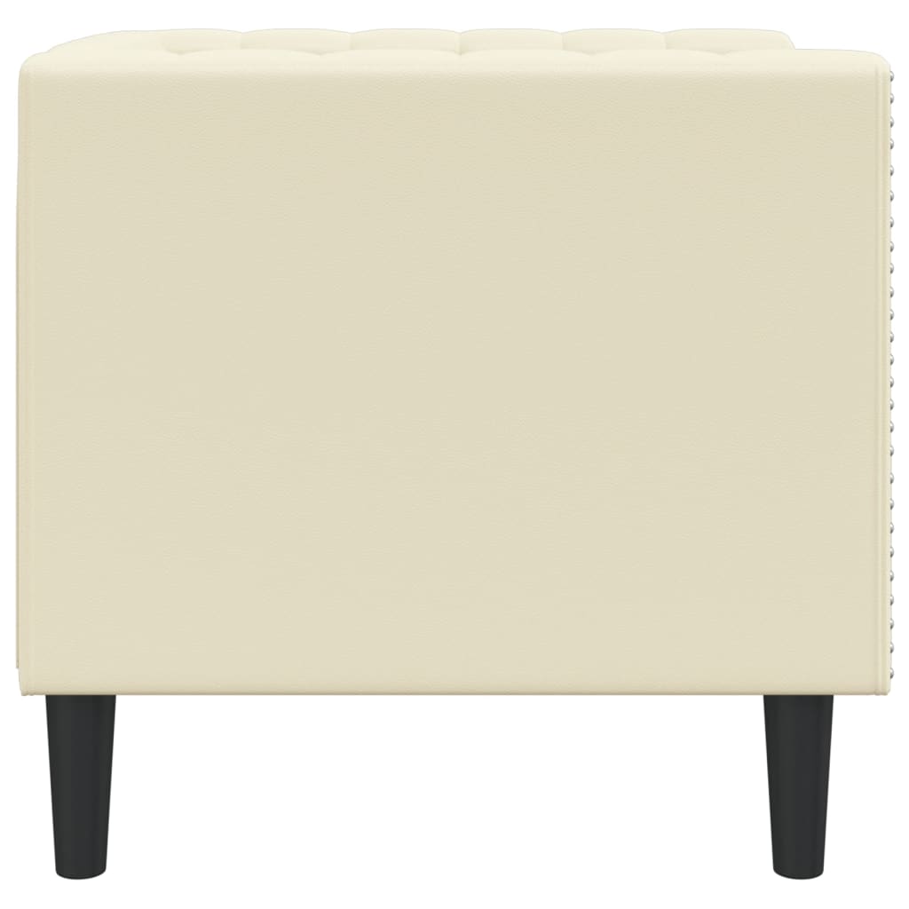 Poltrona Chesterfield Crema in Ecopelle 372653