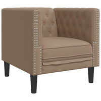 vidaXL Poltrona Chesterfield Cappuccino in Similpelle