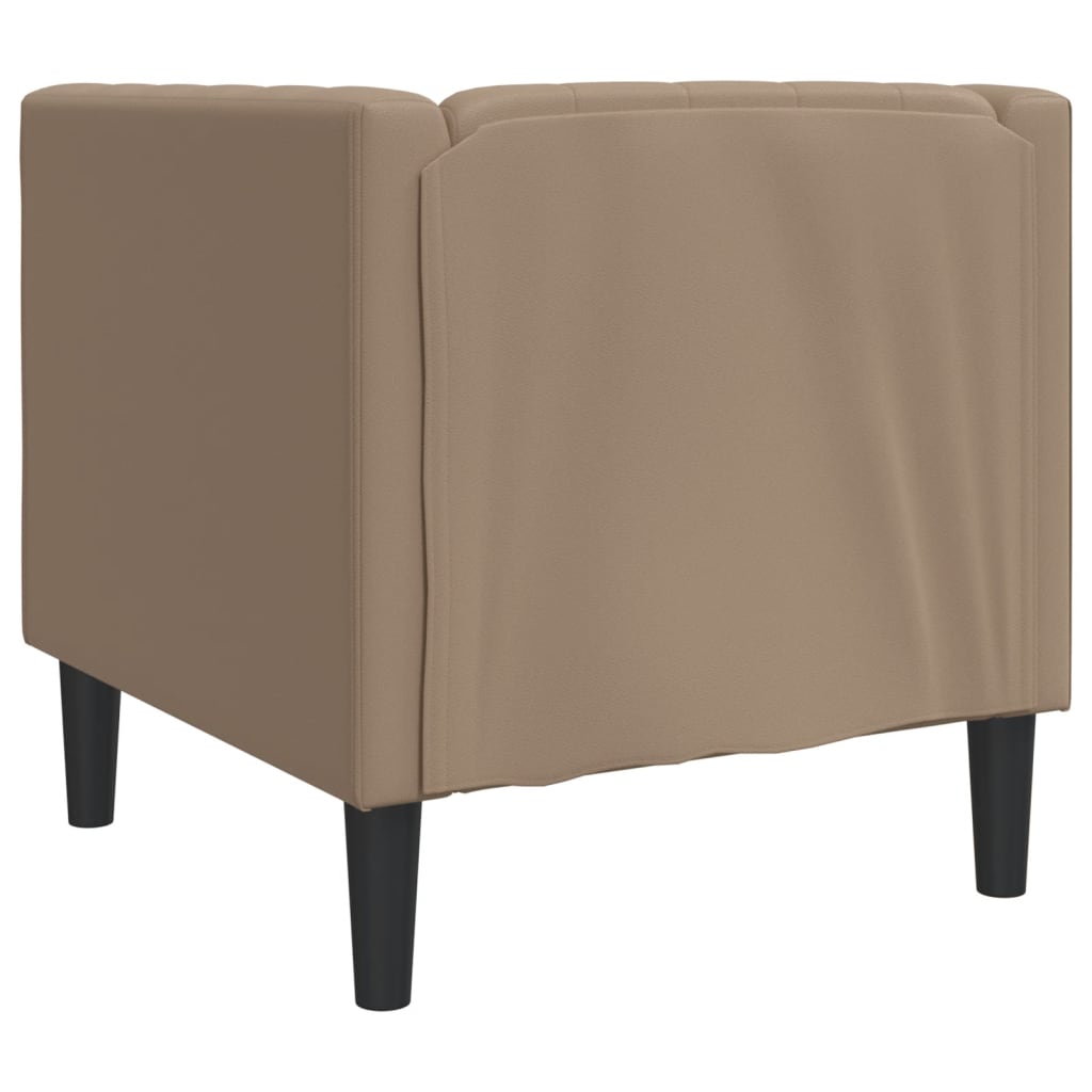 vidaXL Poltrona Chesterfield Cappuccino in Similpelle