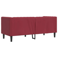 Poltrona Chesterfield a 2 Posti Rosso Vino in Similpelle 372663