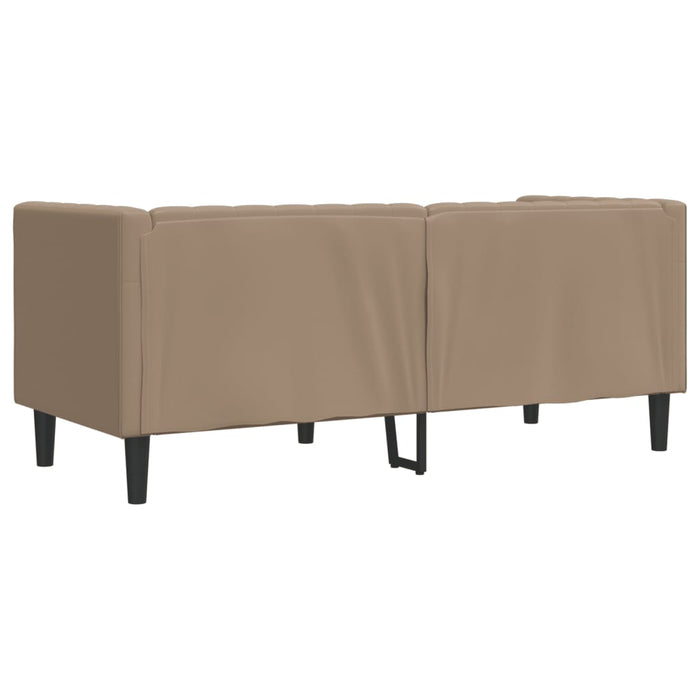 Poltrona Chesterfield a 2 Posti Cappuccino in Similpelle 372664