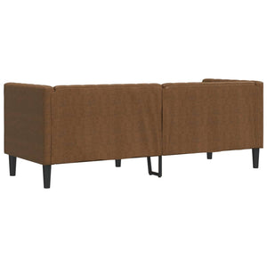 Divano Chesterfield a 3 Posti Marrone in Similpelle Scamosciata