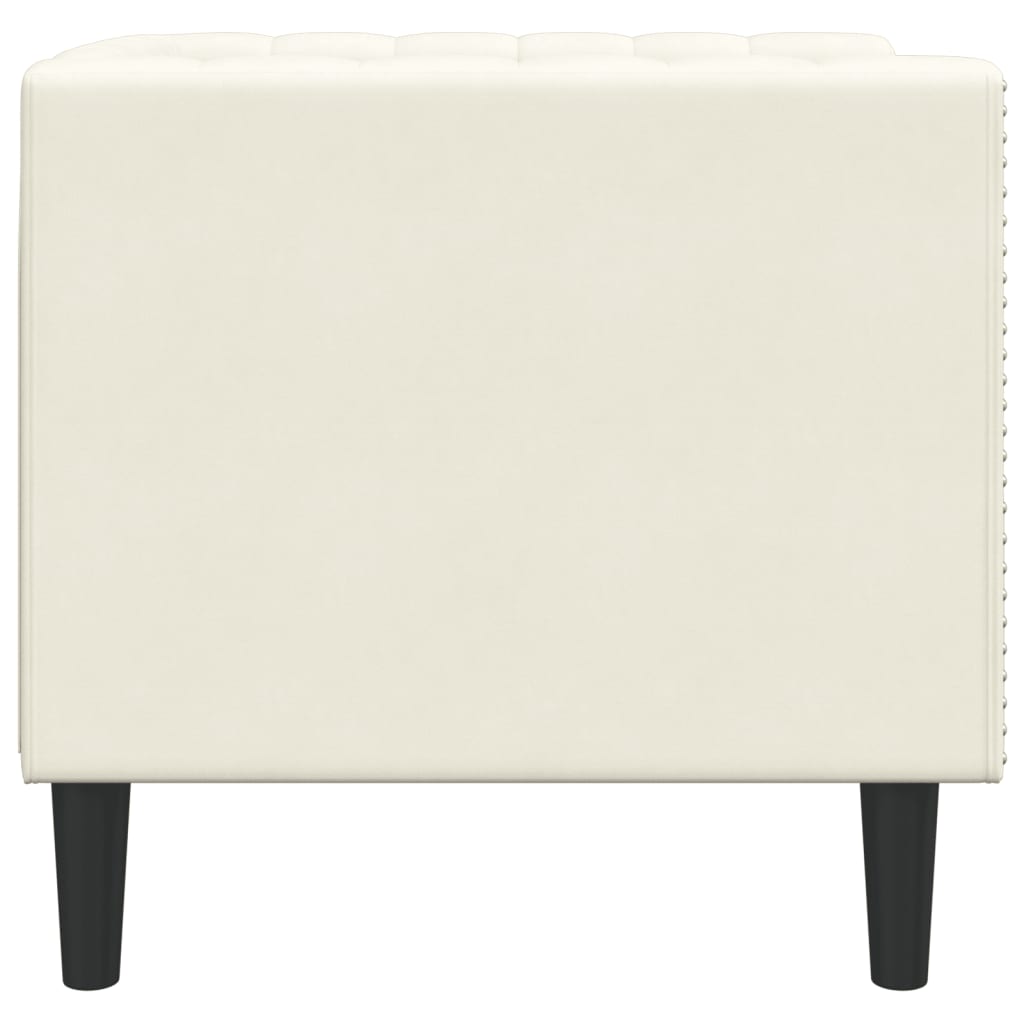 vidaXL Poltrona Chesterfield Crema in Velluto