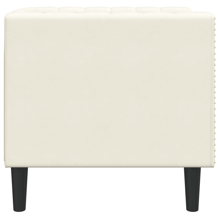 vidaXL Poltrona Chesterfield Crema in Velluto