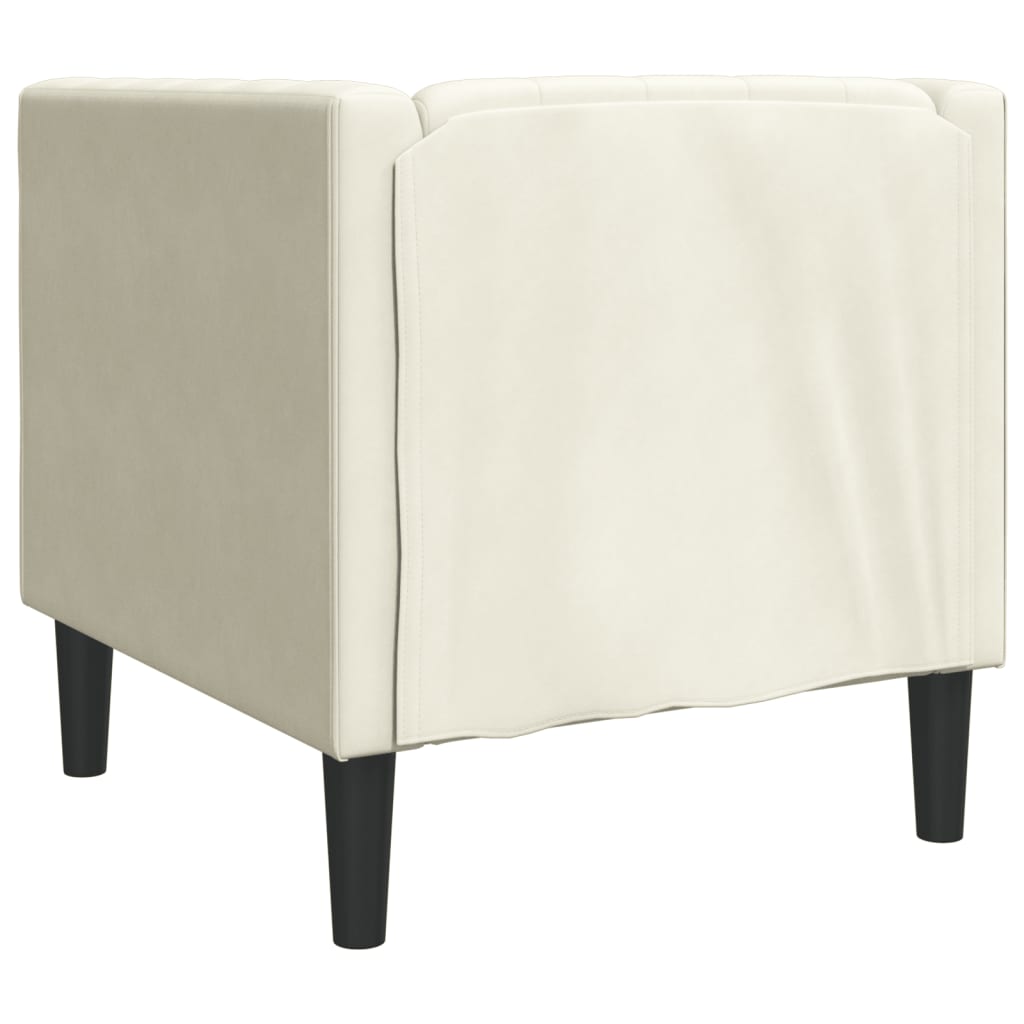 vidaXL Poltrona Chesterfield Crema in Velluto