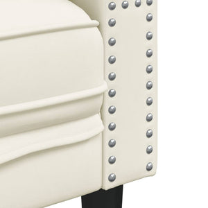 vidaXL Poltrona Chesterfield Crema in Velluto