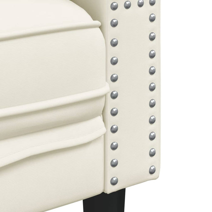 vidaXL Poltrona Chesterfield Crema in Velluto