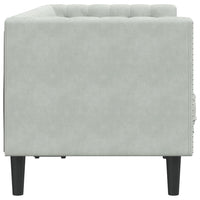 vidaXL Divano Chesterfield con Rinforzi 2 Posti Grigio Chiaro Velluto