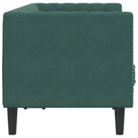 Divano Chesterfield con Rinforzi 2 Posti Verde Scuro in Velluto 372685