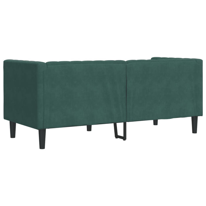 Divano Chesterfield con Rinforzi 2 Posti Verde Scuro in Velluto 372685