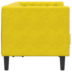 vidaXL Divano Chesterfield con Rinforzi 2 Posti Giallo in Velluto