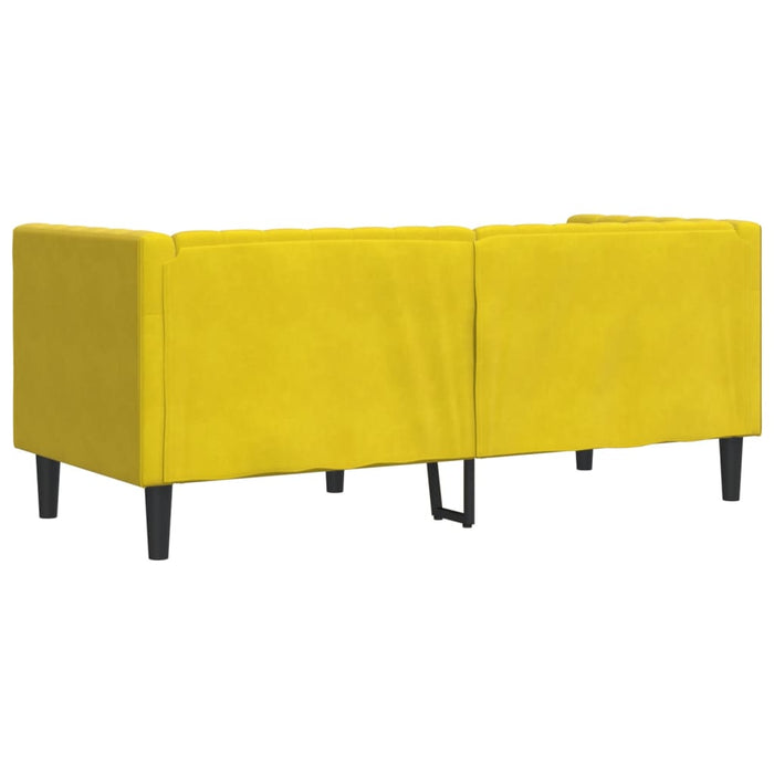 vidaXL Divano Chesterfield con Rinforzi 2 Posti Giallo in Velluto