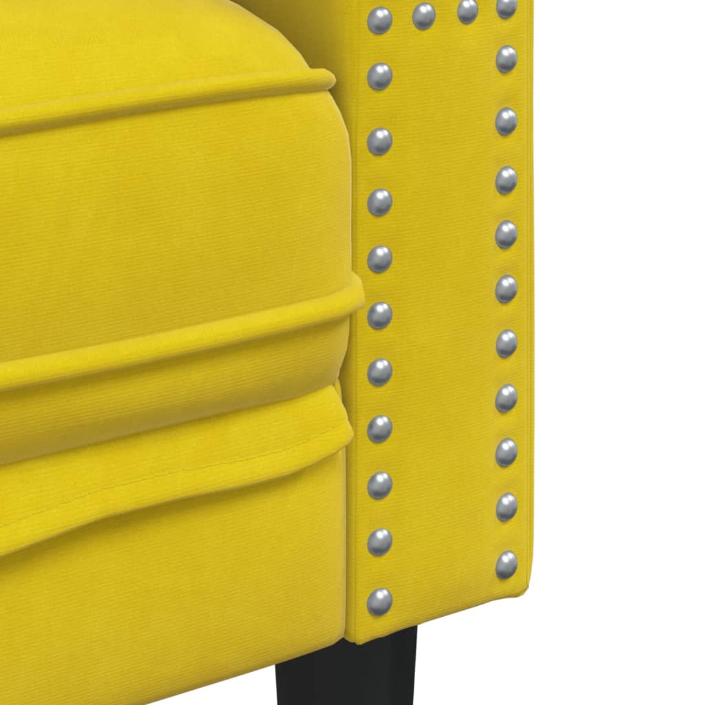 vidaXL Divano Chesterfield con Rinforzi 2 Posti Giallo in Velluto