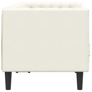 Divano Chesterfield con Rinforzi 2 Posti Crema in Velluto 372690