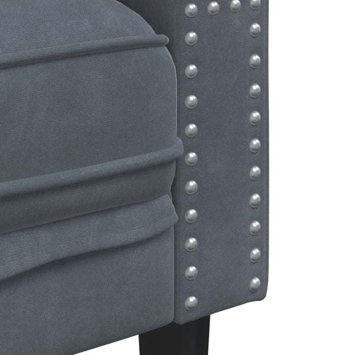 vidaXL Divano Chesterfield con Rinforzi 3 Posti Grigio Scuro Velluto