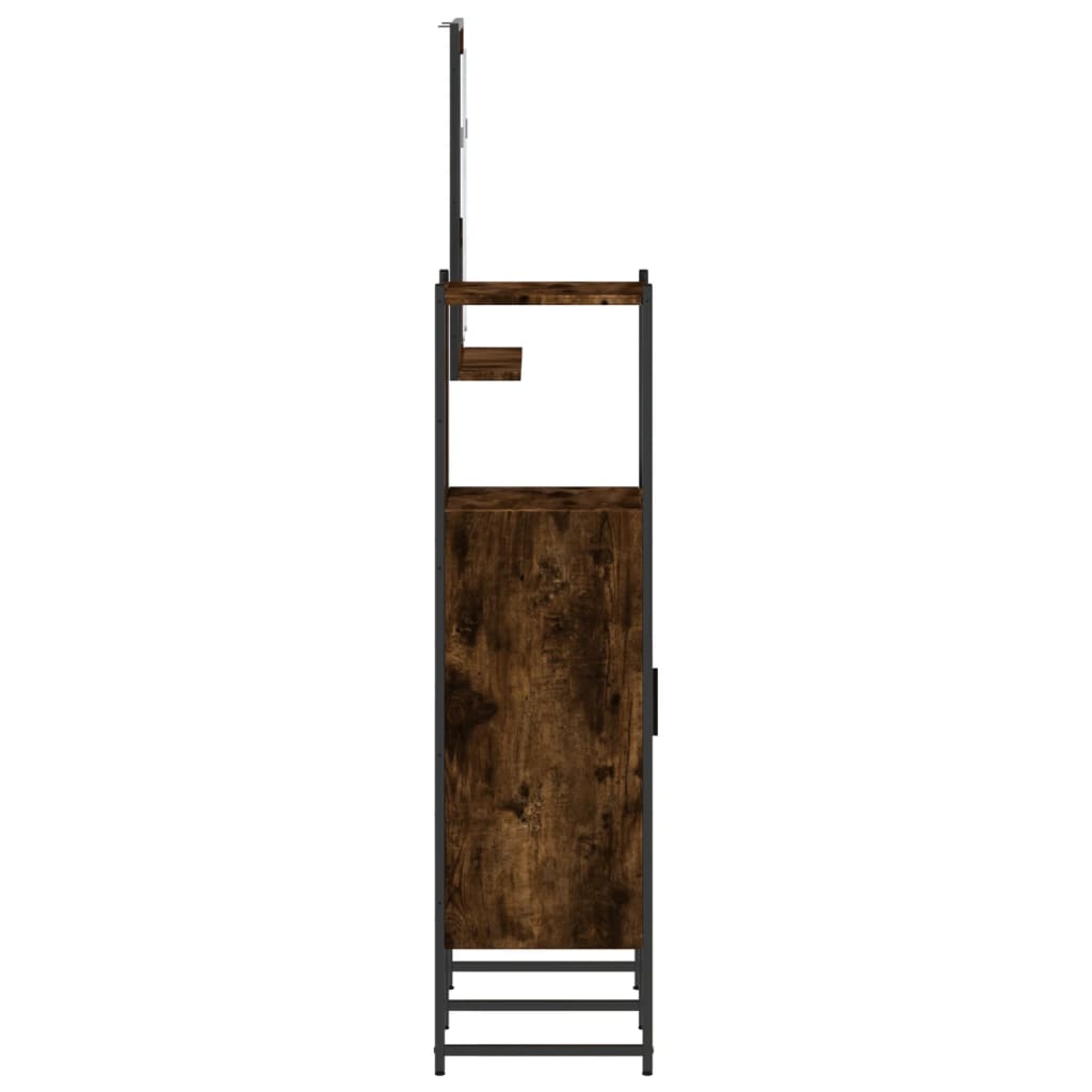 Set Mobili da Bagno 3 pz Rovere Fumo in Legno Multistrato 3214351