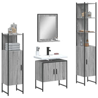 Set Mobili da Bagno 4 pz Grigio Sonoma in Legno Multistrato 3214357