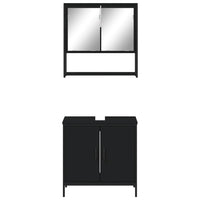 Set Mobili da Bagno 2 pz Nero in Legno Multistrato 3214660