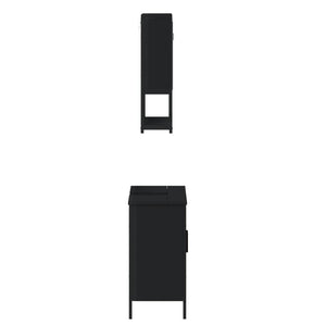 Set Mobili da Bagno 2 pz Nero in Legno Multistrato 3214660