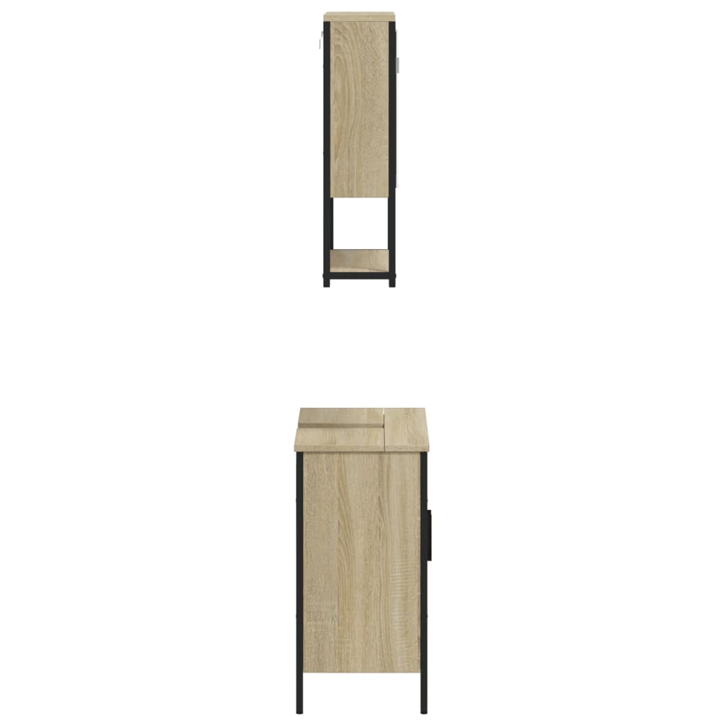 Set Mobili da Bagno 2 pz Rovere Sonoma in Legno Multistrato 3214661