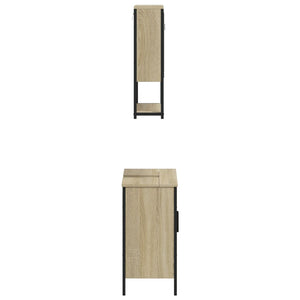 Set Mobili da Bagno 2 pz Rovere Sonoma in Legno Multistrato 3214661