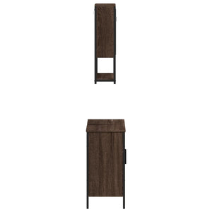 Set Mobili da Bagno 2 pz Rovere Marrone in Legno Multistrato 3214664