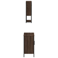 Set Mobili da Bagno 2 pz Rovere Marrone in Legno Multistrato 3214664