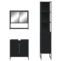 Set Mobili da Bagno 3 pz Nero in Legno Multistrato 3214680