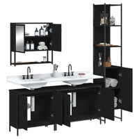 Set Mobili da Bagno 4 pz Nero in Legno Multistrato 3214690