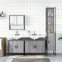 vidaXL Set Mobili da Bagno 4 pz Grigio Sonoma in Legno Multistrato