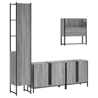 vidaXL Set Mobili da Bagno 4 pz Grigio Sonoma in Legno Multistrato