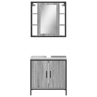 vidaXL Set Mobili da Bagno 2 pz Grigio Sonoma in Legno Multistrato