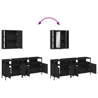 Set di Mobili da Bagno 3 pz Nero in Legno Multistrato 3214725