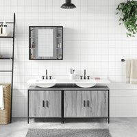 Set Mobili da Bagno 3 pz Grigio Sonoma in Legno Multistratocod mxl 92078