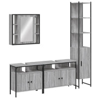 Set Mobili da Bagno 4 pz Grigio Sonoma in Legno Multistrato 3214748