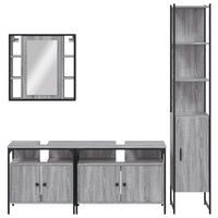 Set Mobili da Bagno 4 pz Grigio Sonoma in Legno Multistrato 3214748