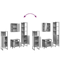 Set Mobili da Bagno 4 pz Grigio Sonoma in Legno Multistrato 3214768