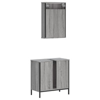 vidaXL Set Mobili da Bagno 2 pz Grigio Sonoma in Legno Multistrato