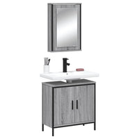 vidaXL Set Mobili da Bagno 2 pz Grigio Sonoma in Legno Multistrato
