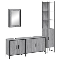 vidaXL Set Mobili da Bagno 4 pz Grigio Sonoma in Legno Multistrato