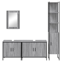 vidaXL Set Mobili da Bagno 4 pz Grigio Sonoma in Legno Multistrato